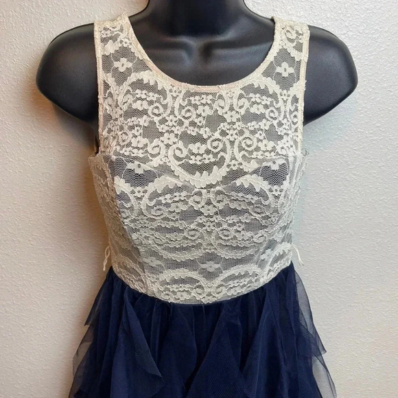 TEEZE Me Juniors Lace Ruffled A-Line Dress. - Picture 5 of 12